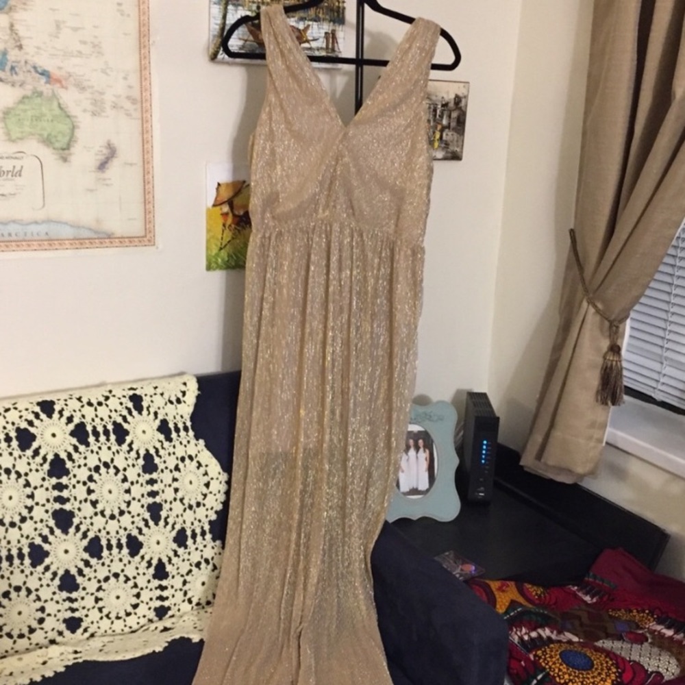 Gold Shimmer Maxi Dress